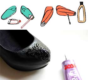 Как убрать клей с обуви