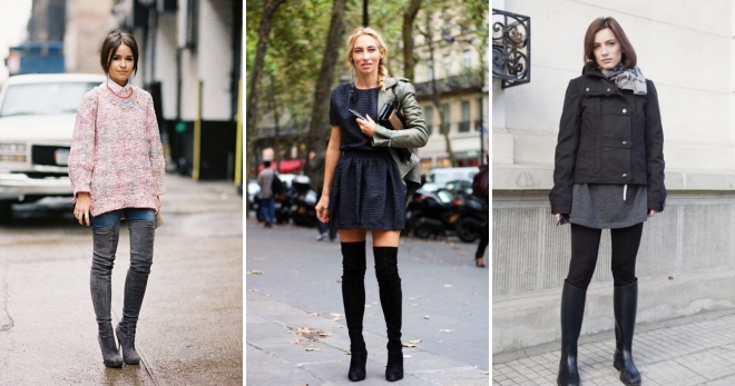 С чем носить высокие сапоги – подборка фото стильных образов в высоких сапогах