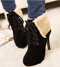 Зимние ботильоны с мехом 