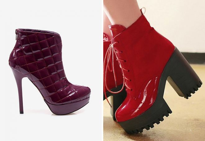 женские ботильоны на тракторной подошве