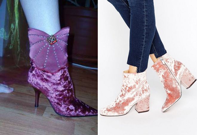 бархатные ботильоны