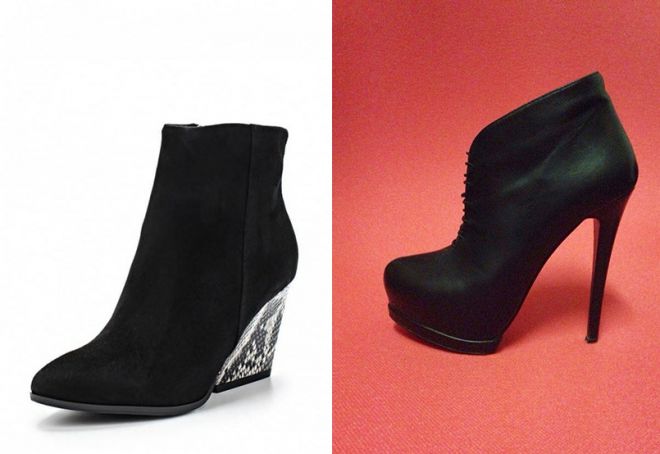 кожаные женские ботильоны