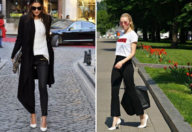 женские туфли с брюками