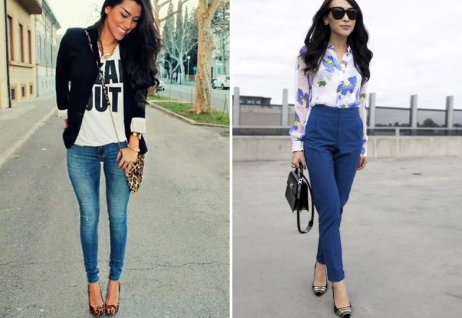 женские туфли с брюками