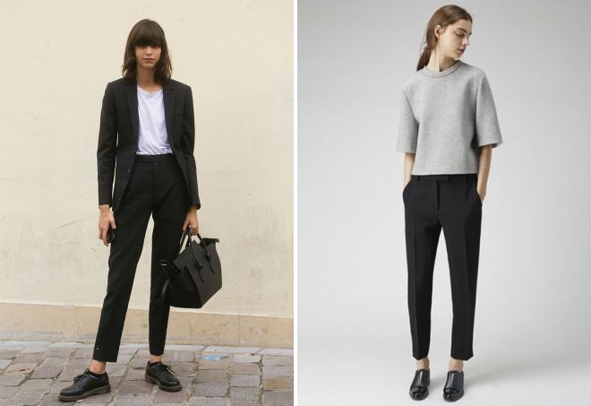 женские туфли с брюками