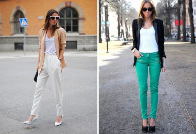 зауженные брюки с туфлями