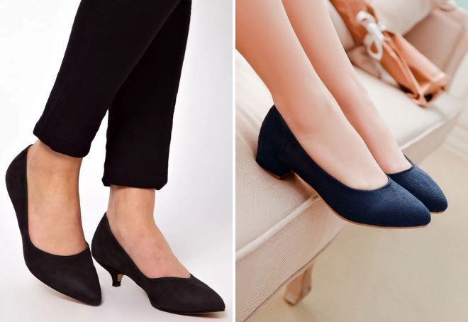 туфли лодочки на низком каблуке