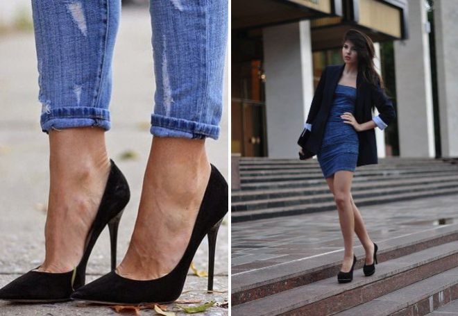 черные туфли лодочки