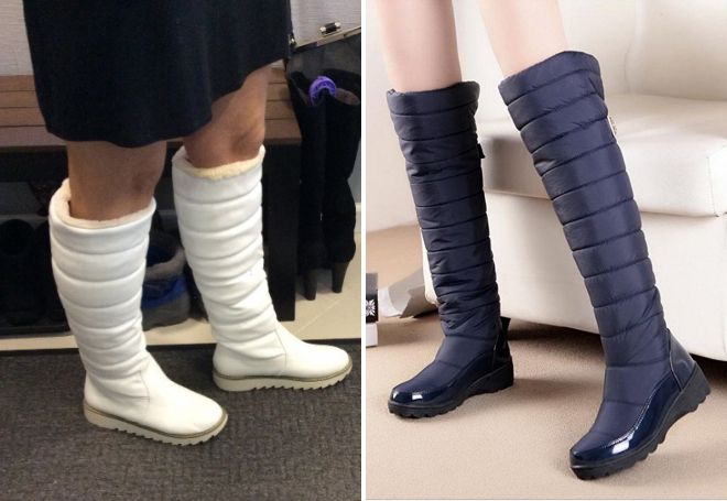 высокие женские зимние сапоги дутики высокие женские зимние сапоги дутики