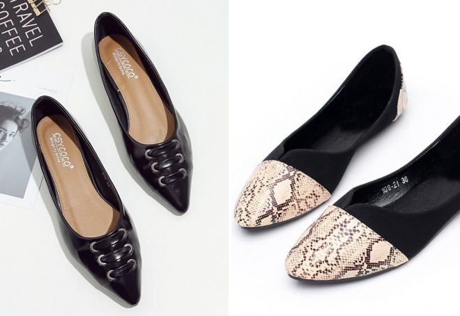 черные балетки лодочки