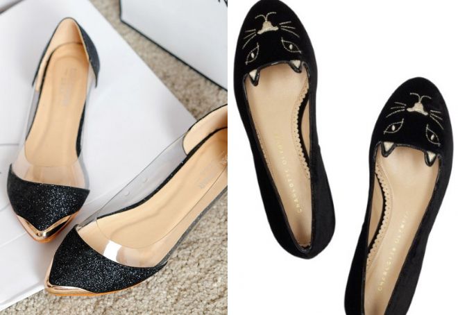 красивые черные балетки