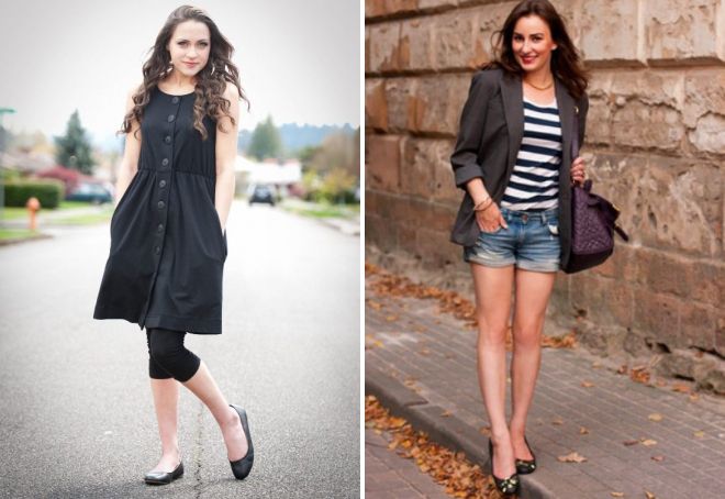 модный образ с балетками