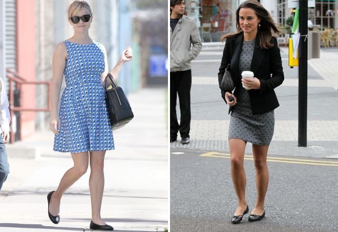 модный образ с балетками