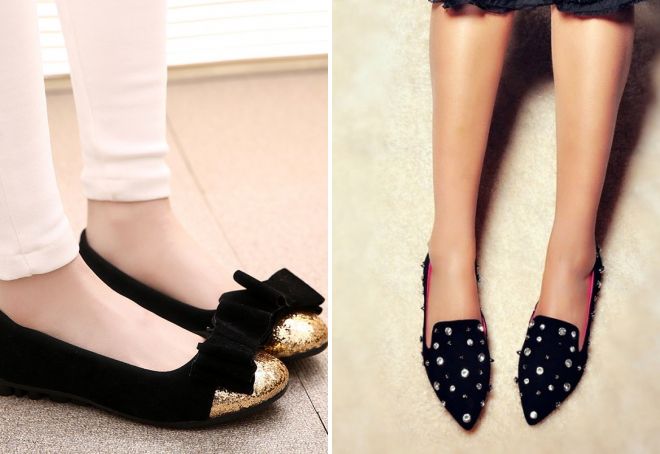 женские черные балетки