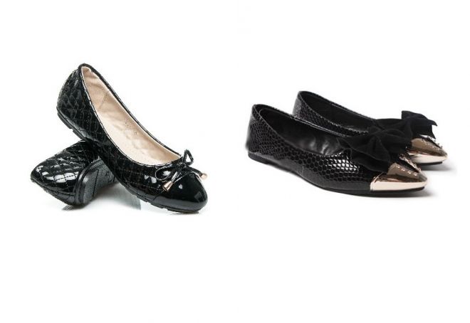 черные лаковые балетки