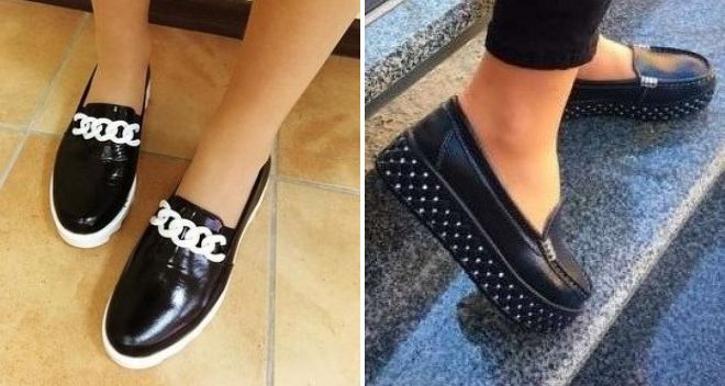 черные слипоны на платформе 2017