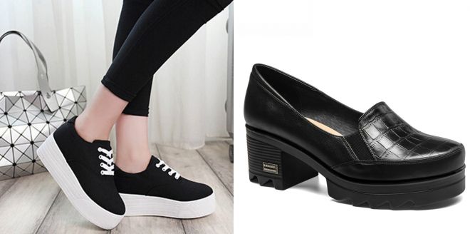 черные слипоны на высокой подошве 2017