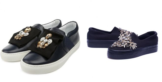 черные слипоны со стразами 2017 года