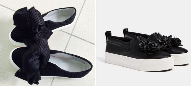 черные слипоны с бантом 2017 год