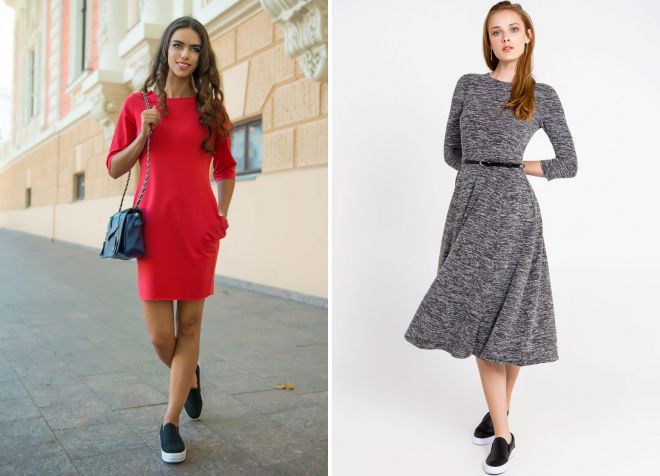 луки с черными слипонами 2017