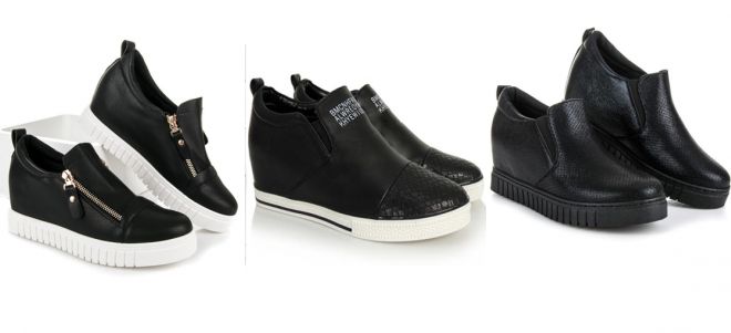 Женские слипоны на танкетке