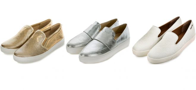 Кожаные женские слипоны