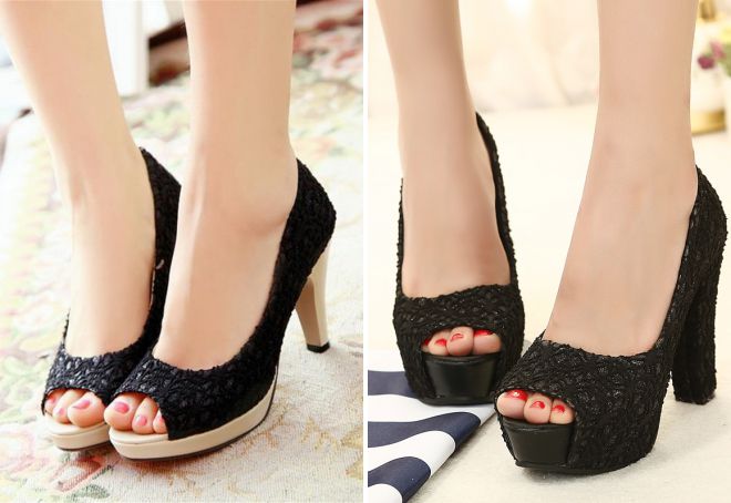 лодочки черного цвета