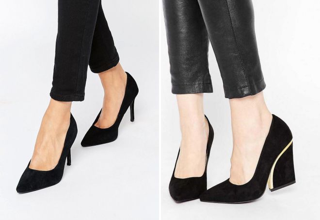 черные замшевые лодочки