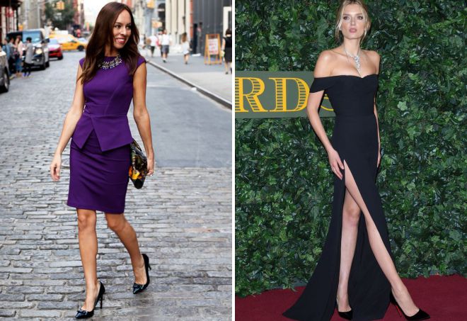 платье под черные лодочки