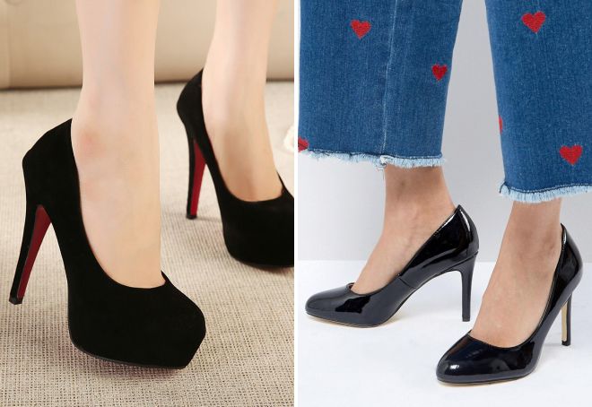 классические черные туфли лодочки