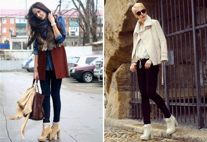 с чем носить замшевые ботильоны на каблуке