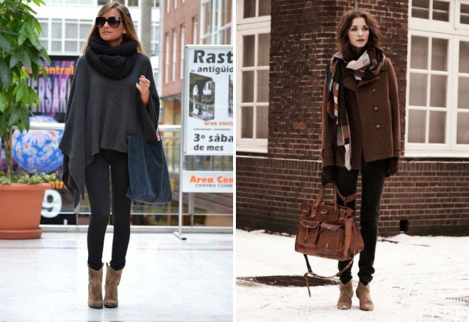 зимние замшевые ботильоны