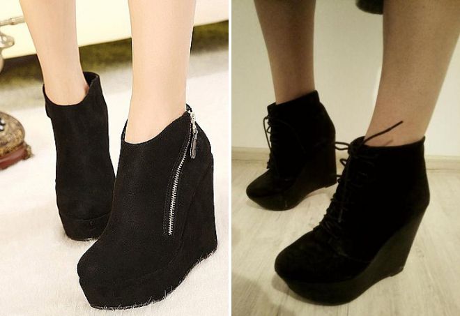 ботильоны замшевые на платформе