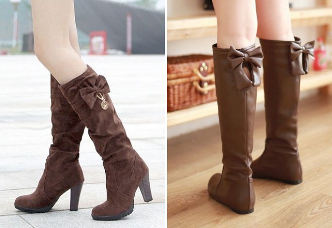 коричневые осенние сапоги