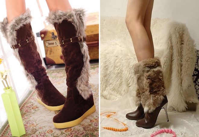 коричневые зимние сапоги