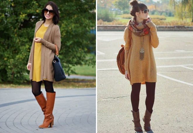 с чем носить коричневые сапоги