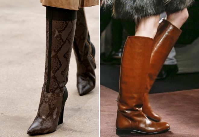 коричневые кожаные сапоги