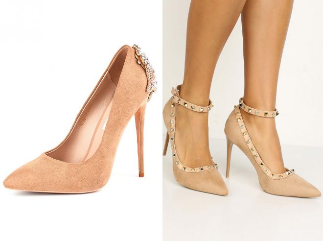 бежевые замшевые туфли лодочки