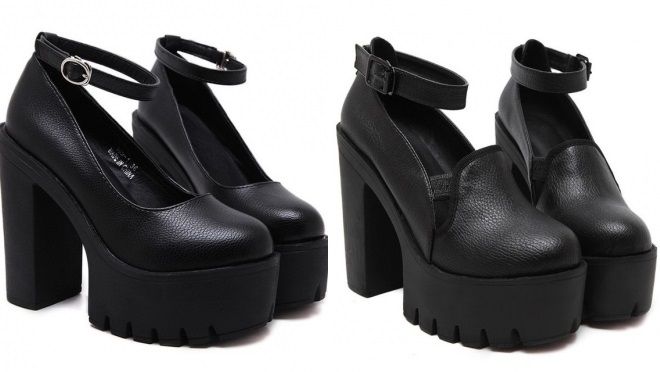 черные туфли на платформе с ремешком черные туфли на платформе с ремешком