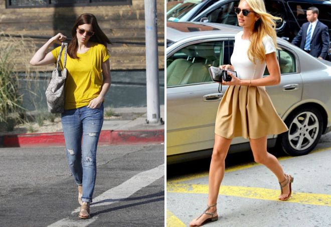 летние босоножки без каблука