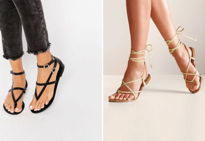 плетеные босоножки без каблука
