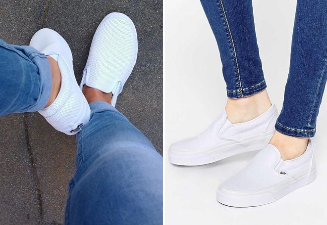 белые слипоны Ванс