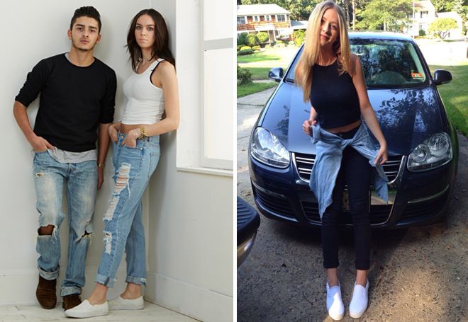 белые слипоны со штанами