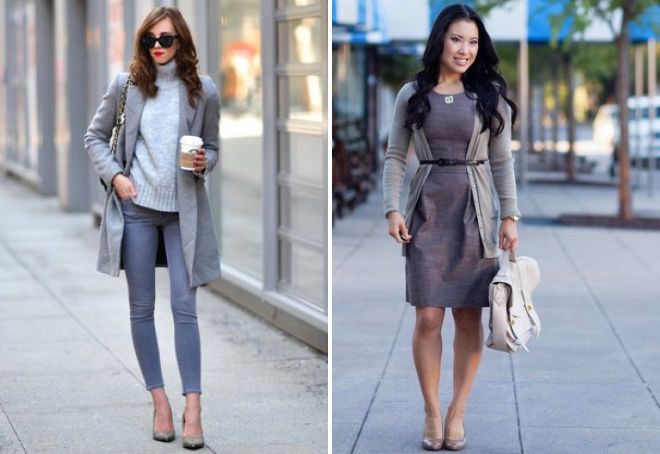 луки с серыми туфлями