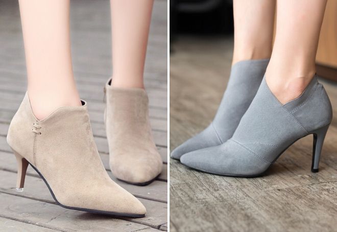 закрытые серые туфли