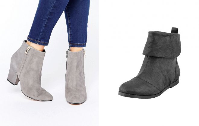 серые замшевые женские ботинки