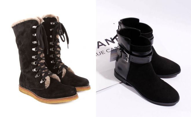 высокие замшевые ботинки