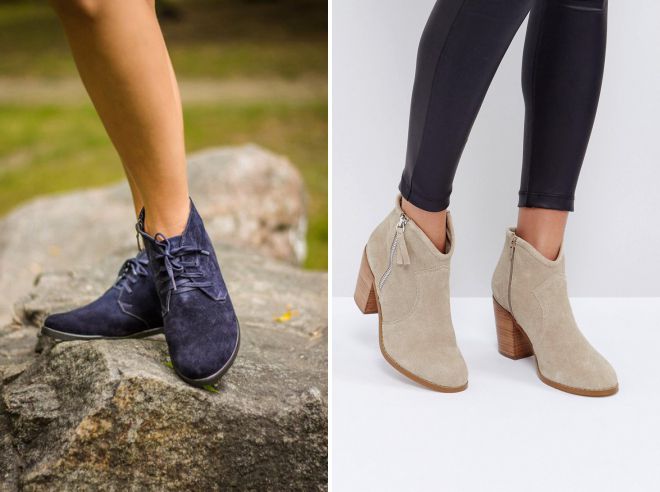 женские замшевые ботинки