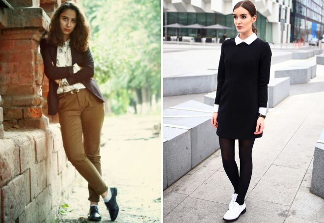 женские оксфорды с носками