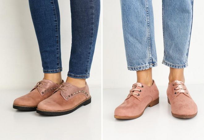 женские замшевые оксфорды